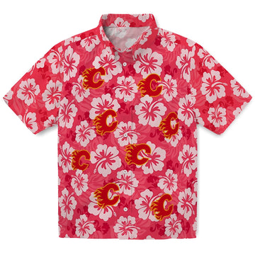 Calgary Flames Hawaiian Shirt - Hibiscus Cluster – Moonbestprint