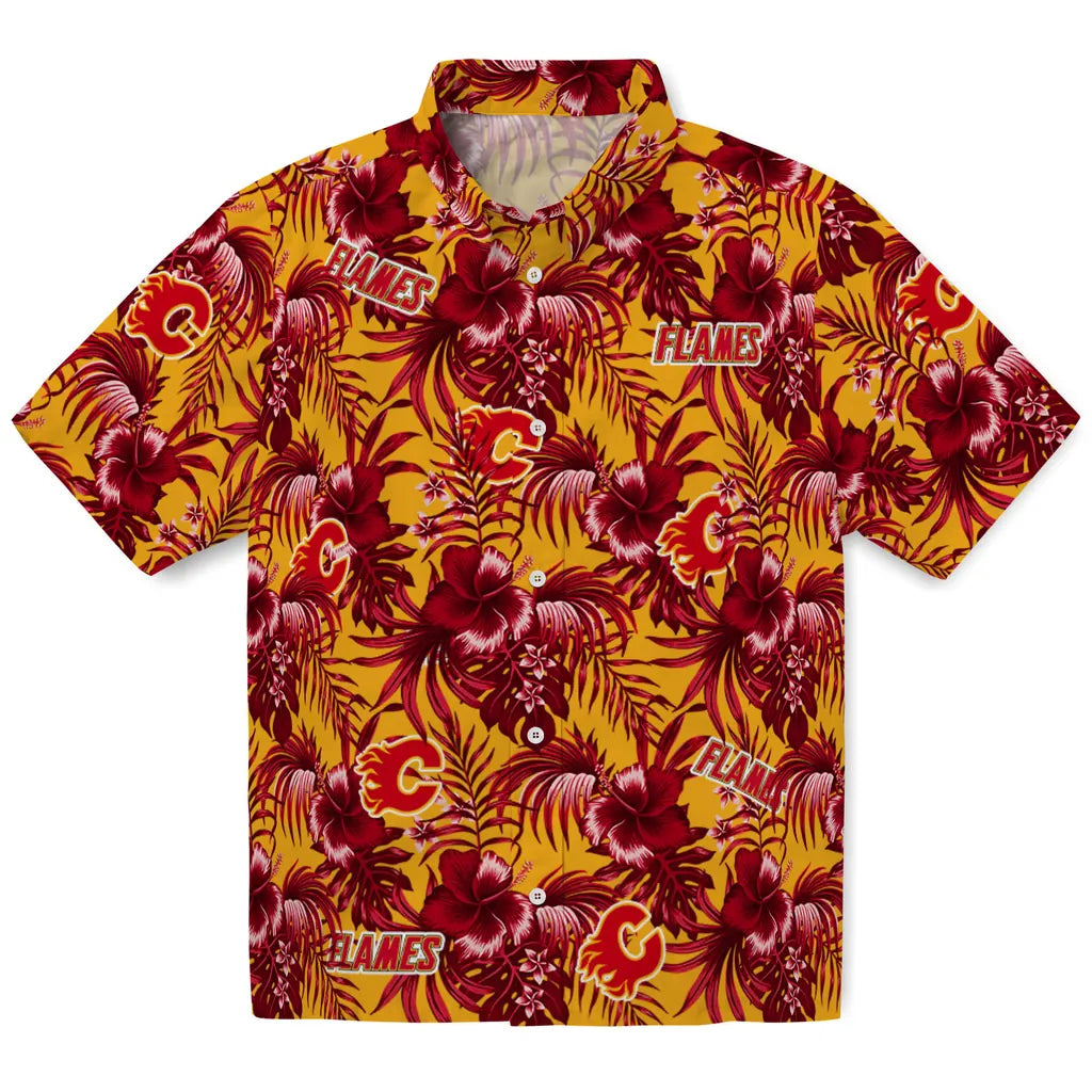 Calgary Flames Hawaiian Shirt - Hibiscus Exotic – Moonbestprint