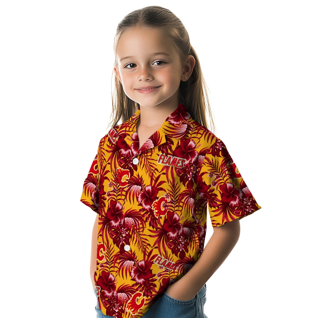 Calgary Flames Hawaiian Shirt - Hibiscus Exotic – Moonbestprint