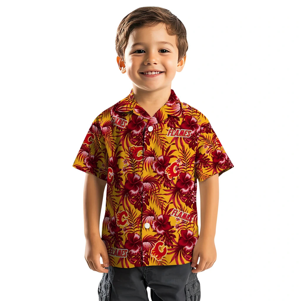 Calgary Flames Hawaiian Shirt - Hibiscus Exotic – Moonbestprint