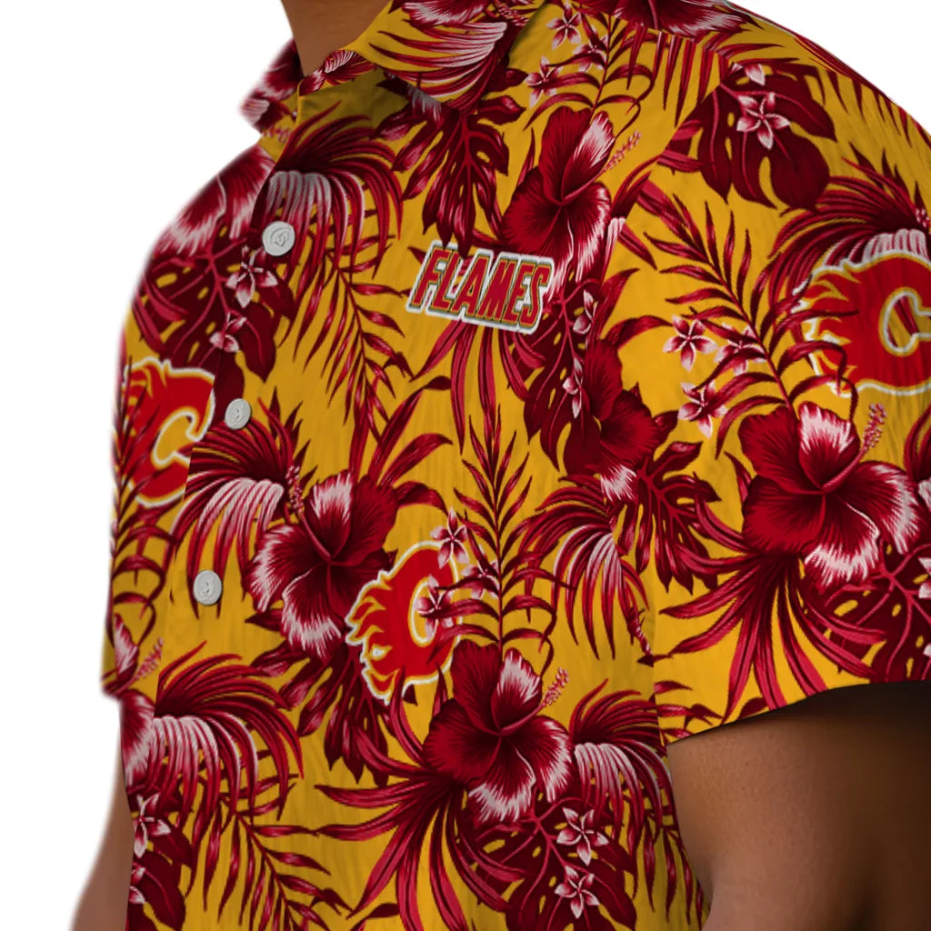 Calgary Flames Hawaiian Shirt - Hibiscus Exotic – Moonbestprint