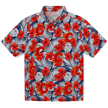 Calgary Flames Hawaiian Shirt - Hibiscus Fiesta – Moonbestprint