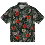 Calgary Flames Hawaiian Shirt - Hibiscus Leaves Pattern – Moonbestprint