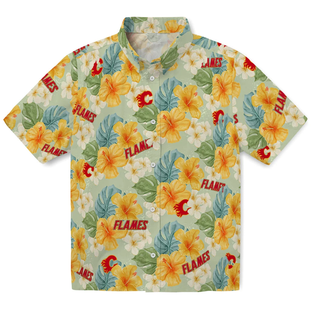 Calgary Flames Hawaiian Shirt - Hibiscus Mood – Moonbestprint