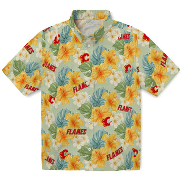 Calgary Flames Hawaiian Shirt - Hibiscus Mood – Moonbestprint