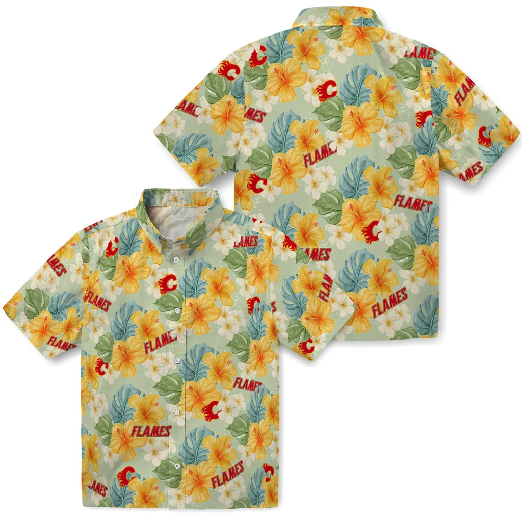 Calgary Flames Hawaiian Shirt - Hibiscus Mood – Moonbestprint