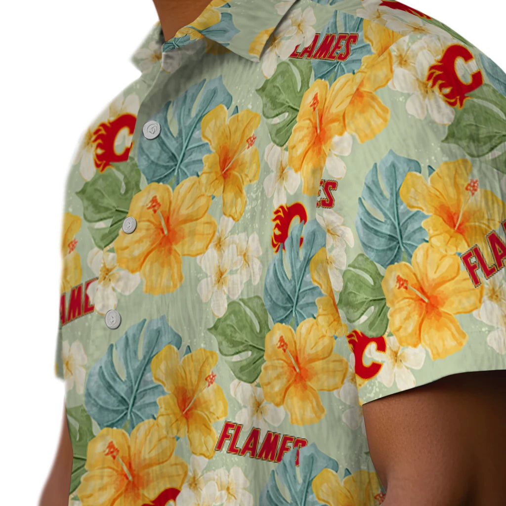 Calgary Flames Hawaiian Shirt - Hibiscus Mood – Moonbestprint