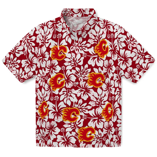 Calgary Flames Hawaiian Shirt - Hibiscus Motif – Moonbestprint