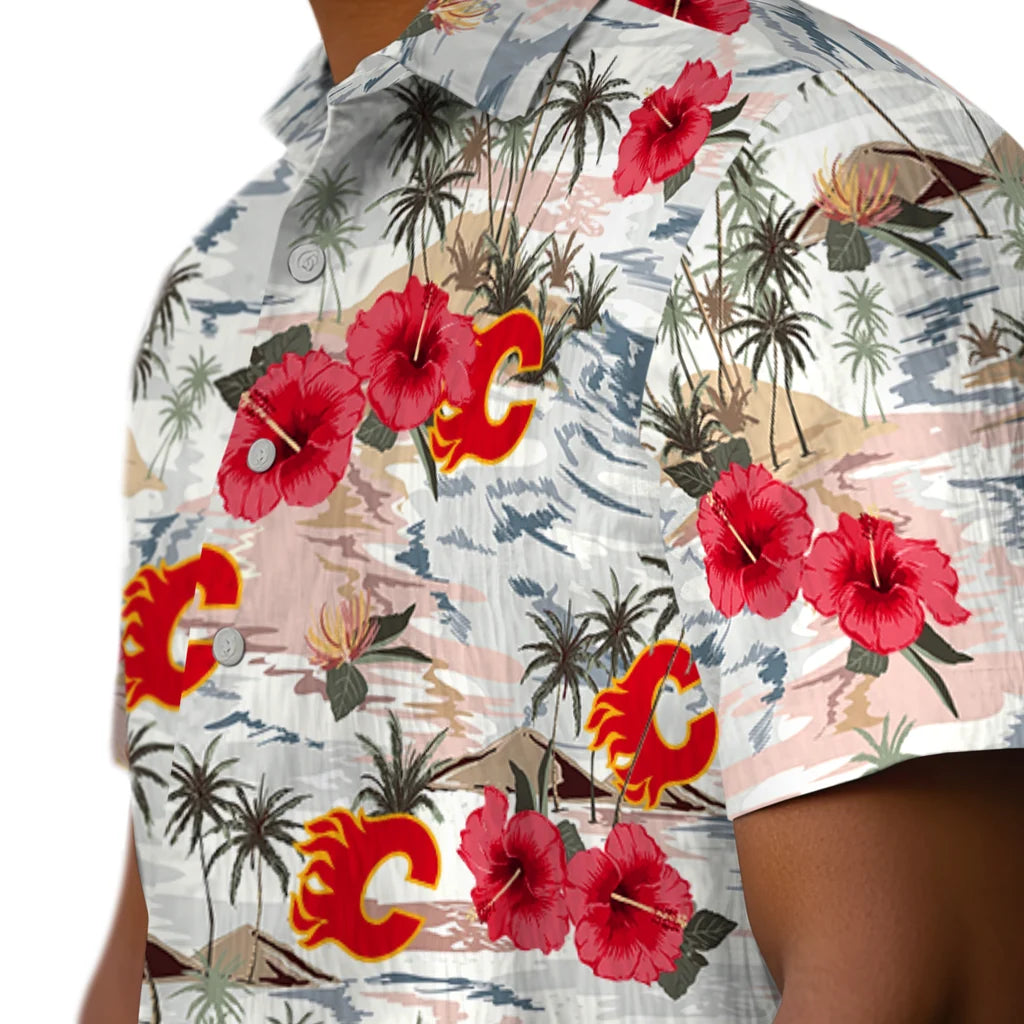 Calgary Flames Hawaiian Shirt - Hibiscus Seaside – Moonbestprint