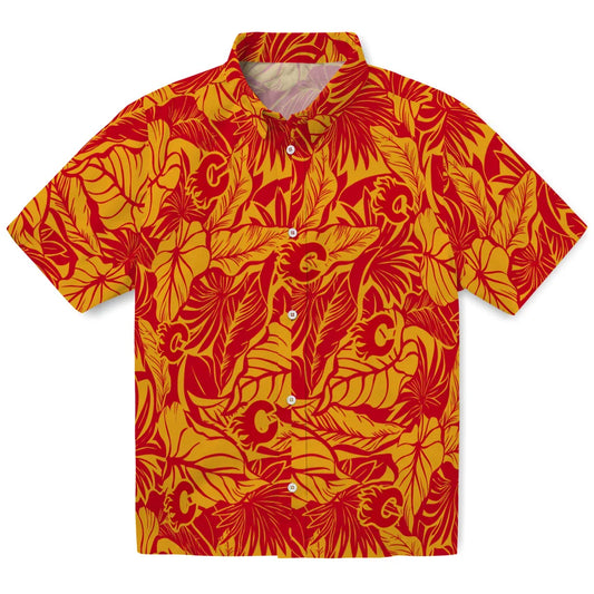 Calgary Flames Hawaiian Shirt - Monstera Layer - Moonbestprint