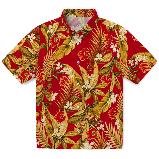 Calgary Flames Hawaiian Shirt - Palm Leaves – Moonbestprint
