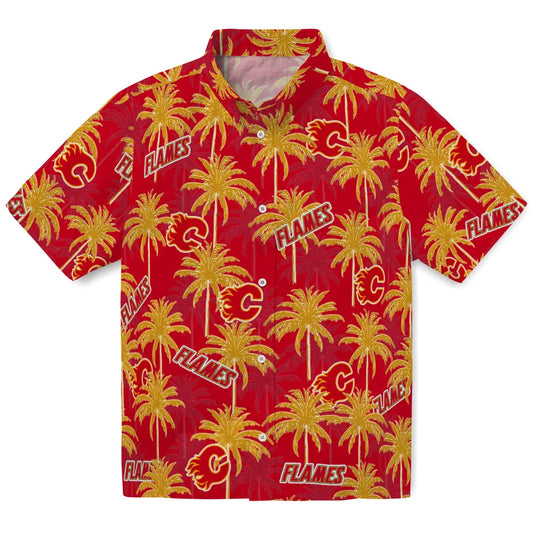 Calgary Flames Hawaiian Shirt - Palm Tree Motif – Moonbestprint