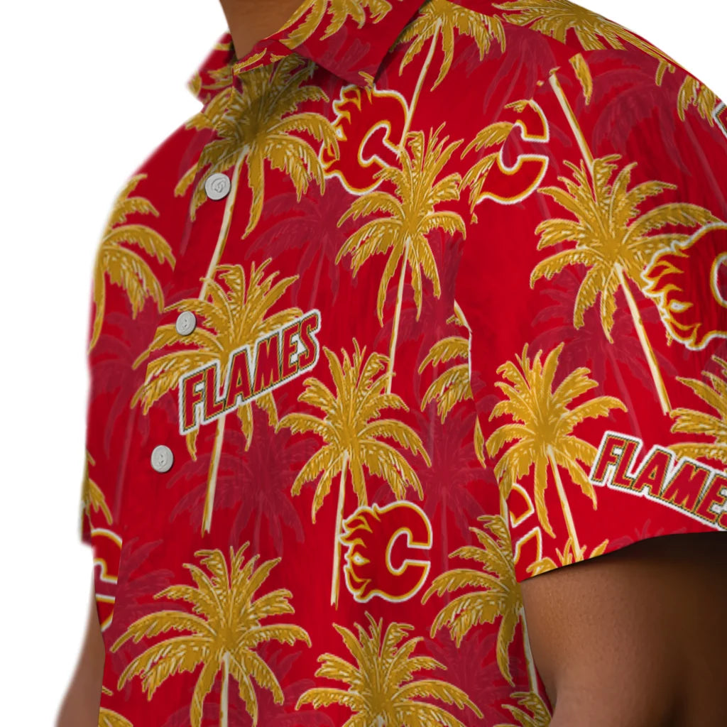 Calgary Flames Hawaiian Shirt - Palm Tree Motif – Moonbestprint