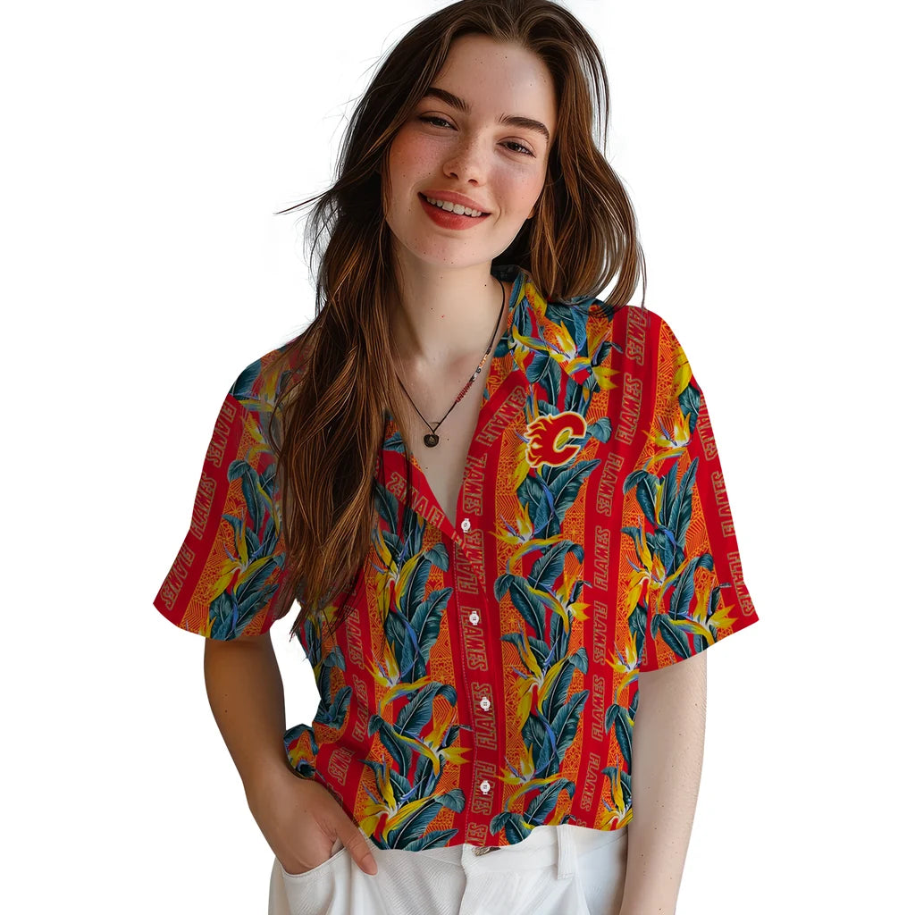Calgary Flames Hawaiian Shirt - Paradise Vinesa – Moonbestprint