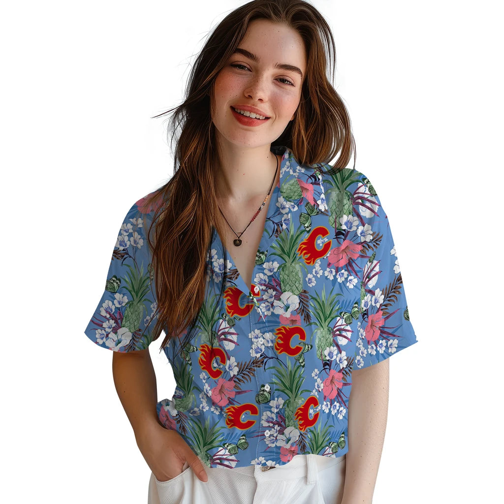 Calgary Flames Hawaiian Shirt - Pineapple Bouquet – Moonbestprint
