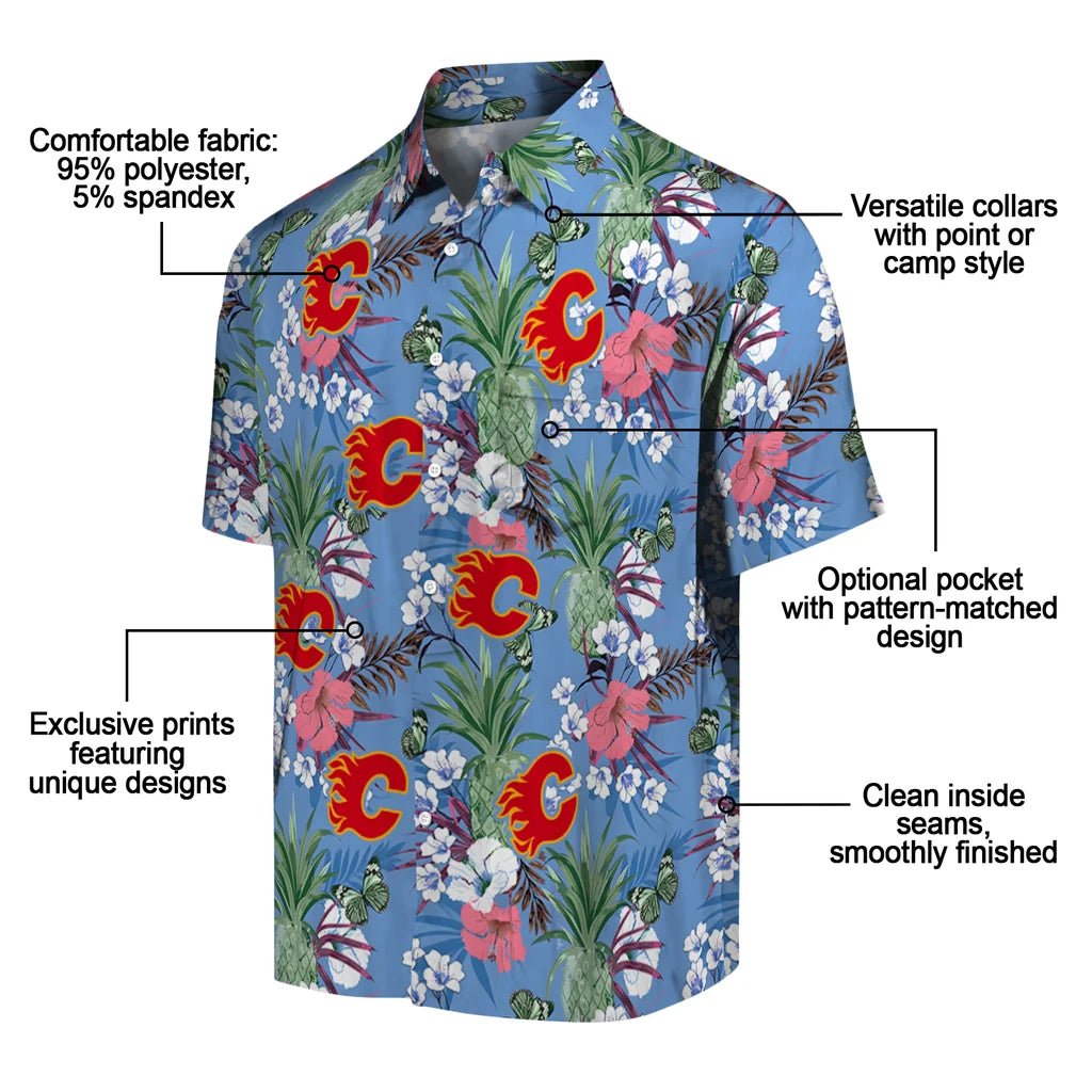 Calgary Flames Hawaiian Shirt - Pineapple Bouquet – Moonbestprint