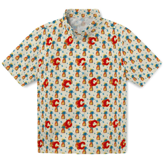 Calgary Flames Hawaiian Shirt - Pineapple Delight - Moonbestprint