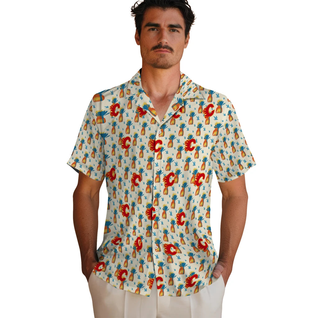 Calgary Flames Hawaiian Shirt - Pineapple Delight – Moonbestprint