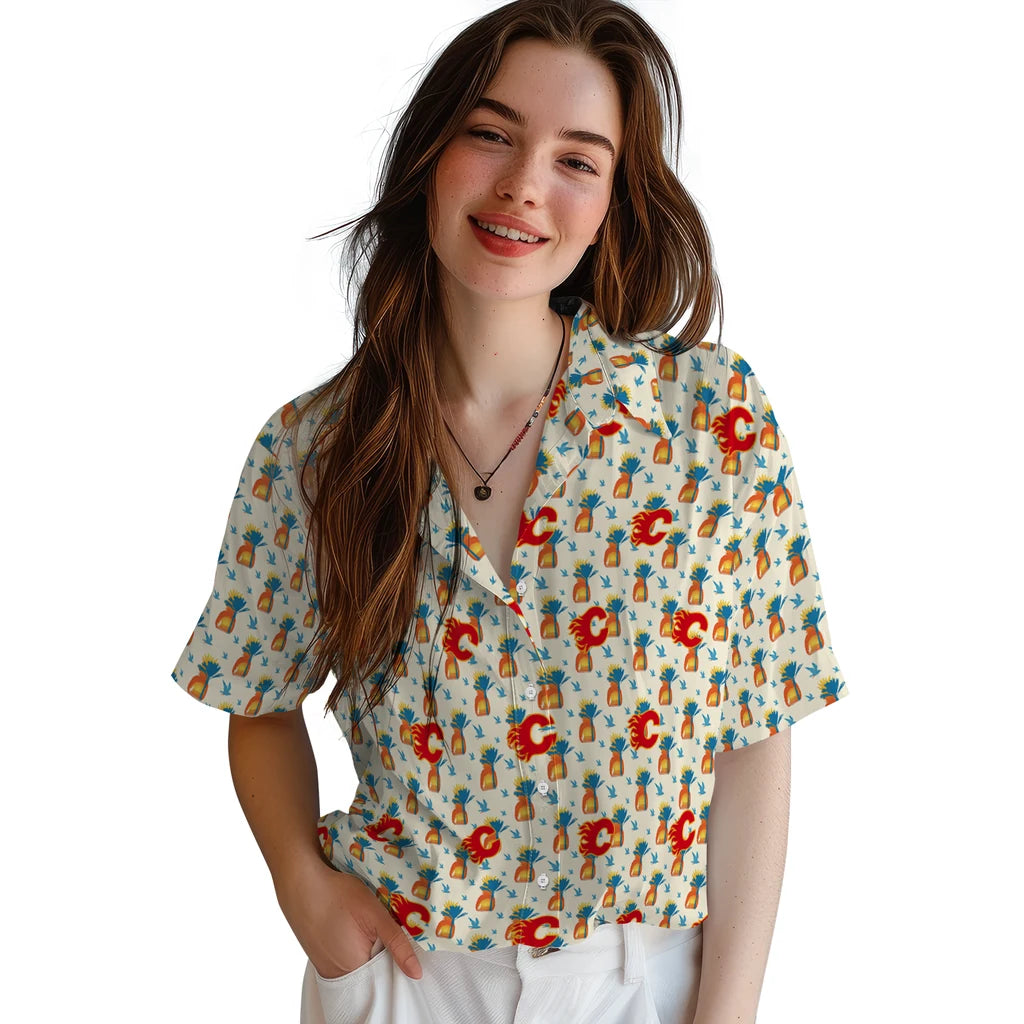 Calgary Flames Hawaiian Shirt - Pineapple Delight – Moonbestprint