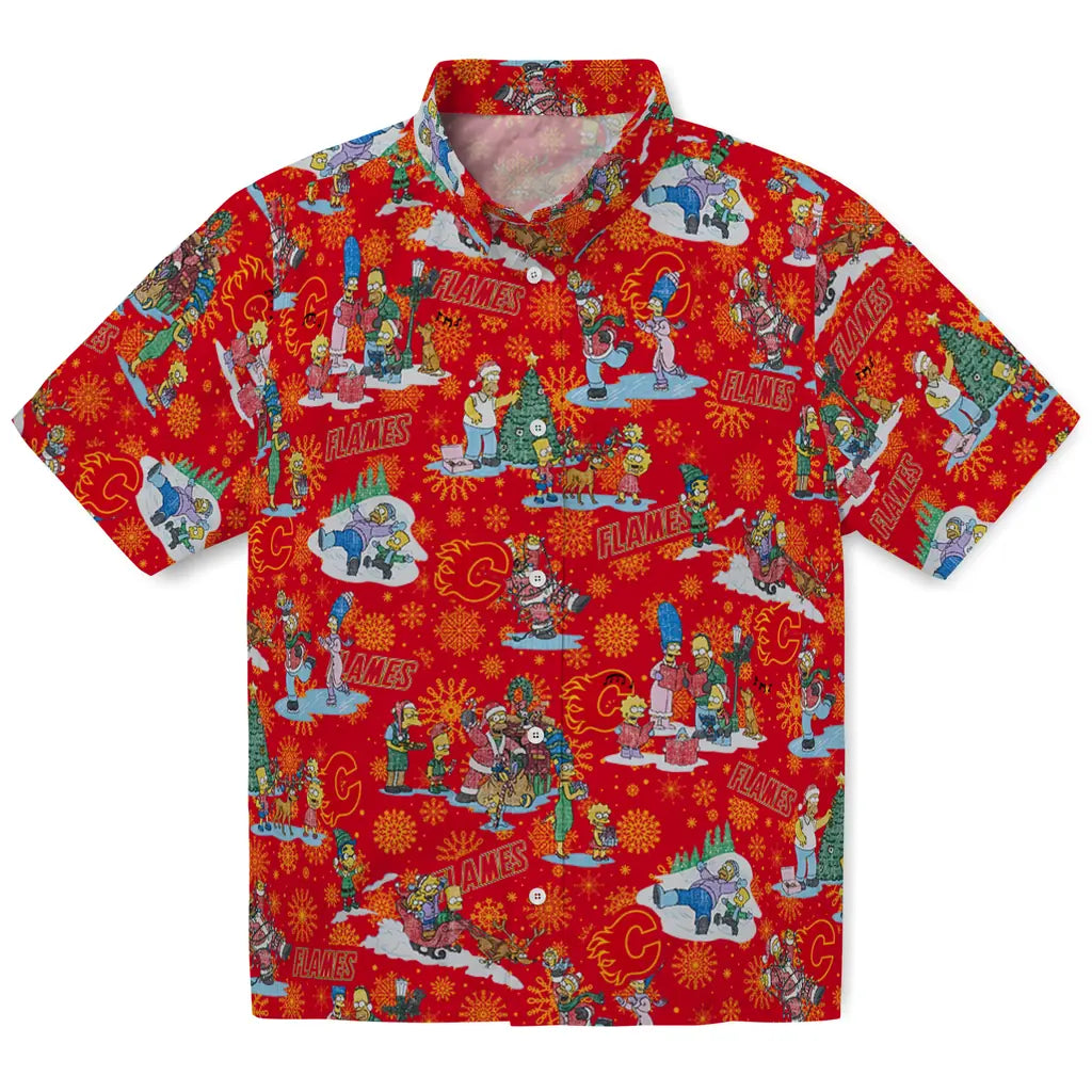 Calgary Flames Hawaiian Shirt - Simpsons Christmas – Moonbestprint