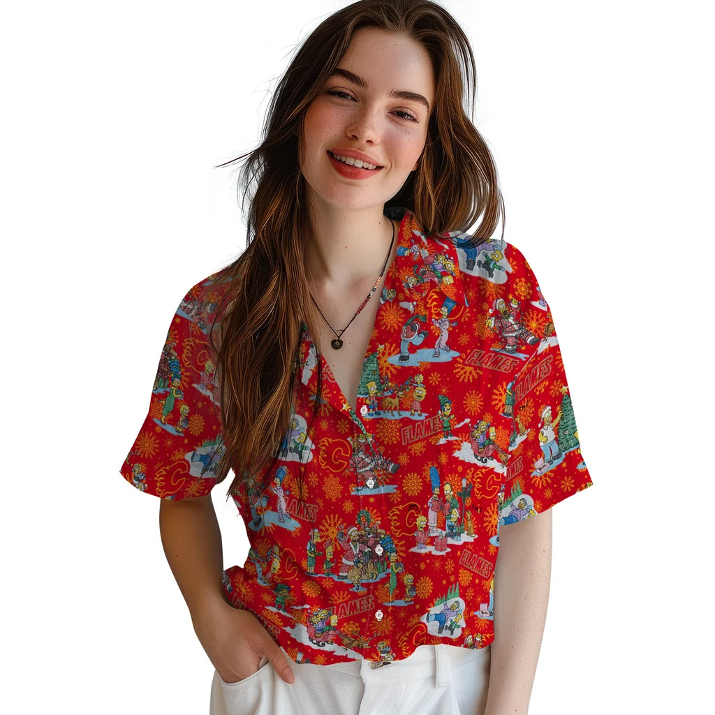 Calgary Flames Hawaiian Shirt - Simpsons Christmas – Moonbestprint