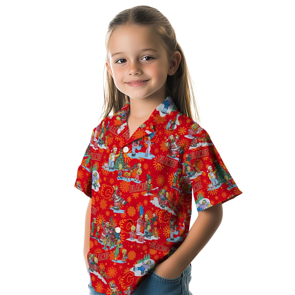 Calgary Flames Hawaiian Shirt - Simpsons Christmas – Moonbestprint