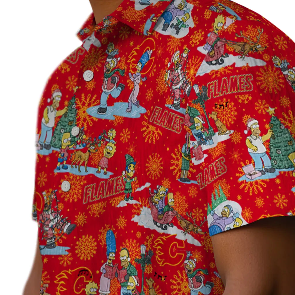Calgary Flames Hawaiian Shirt - Simpsons Christmas – Moonbestprint
