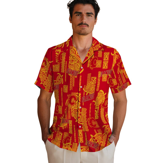 Calgary Flames Hawaiian Shirt - Turtle Lines - Moonbestprint