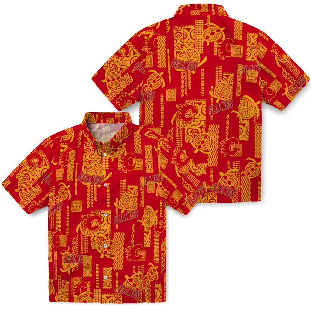 Calgary Flames Hawaiian Shirt - Turtle Lines – Moonbestprint