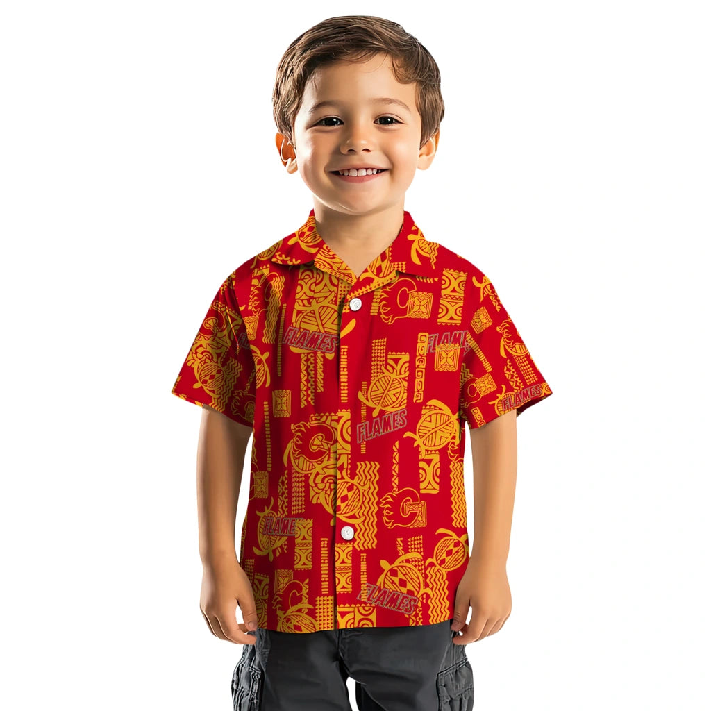 Calgary Flames Hawaiian Shirt - Turtle Lines – Moonbestprint