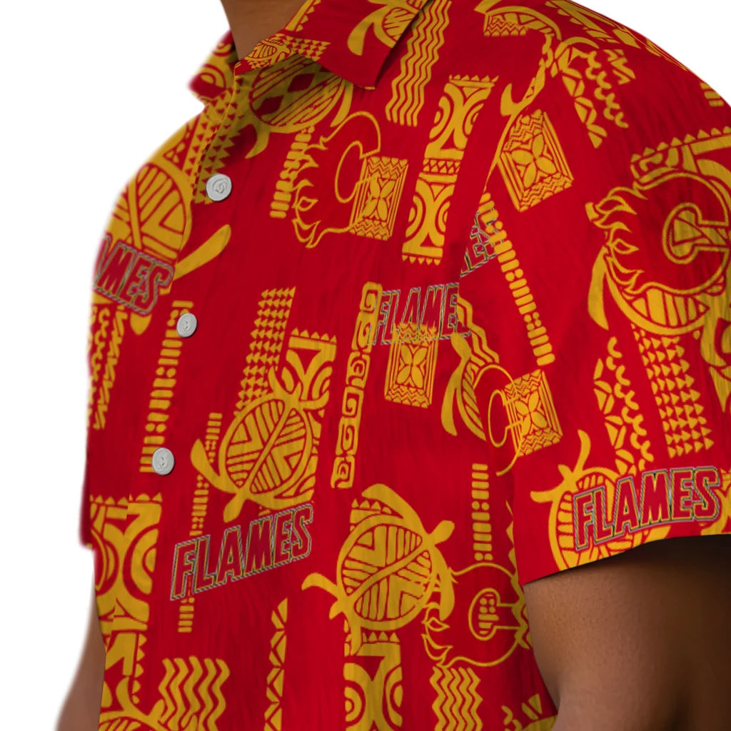 Calgary Flames Hawaiian Shirt - Turtle Lines – Moonbestprint