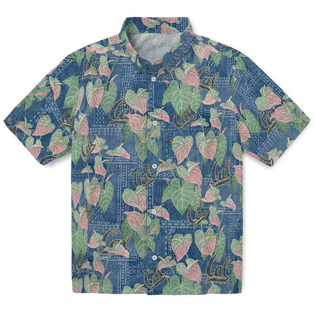 California Golden Bears Hawaiian Shirt - Anthurium Overlay | Moonbestprint
