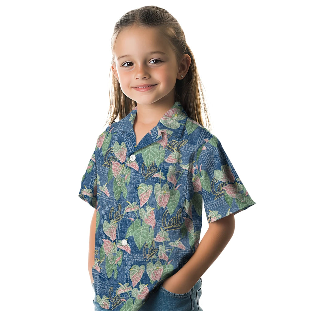 California Golden Bears Hawaiian Shirt - Anthurium Overlay | Moonbestprint