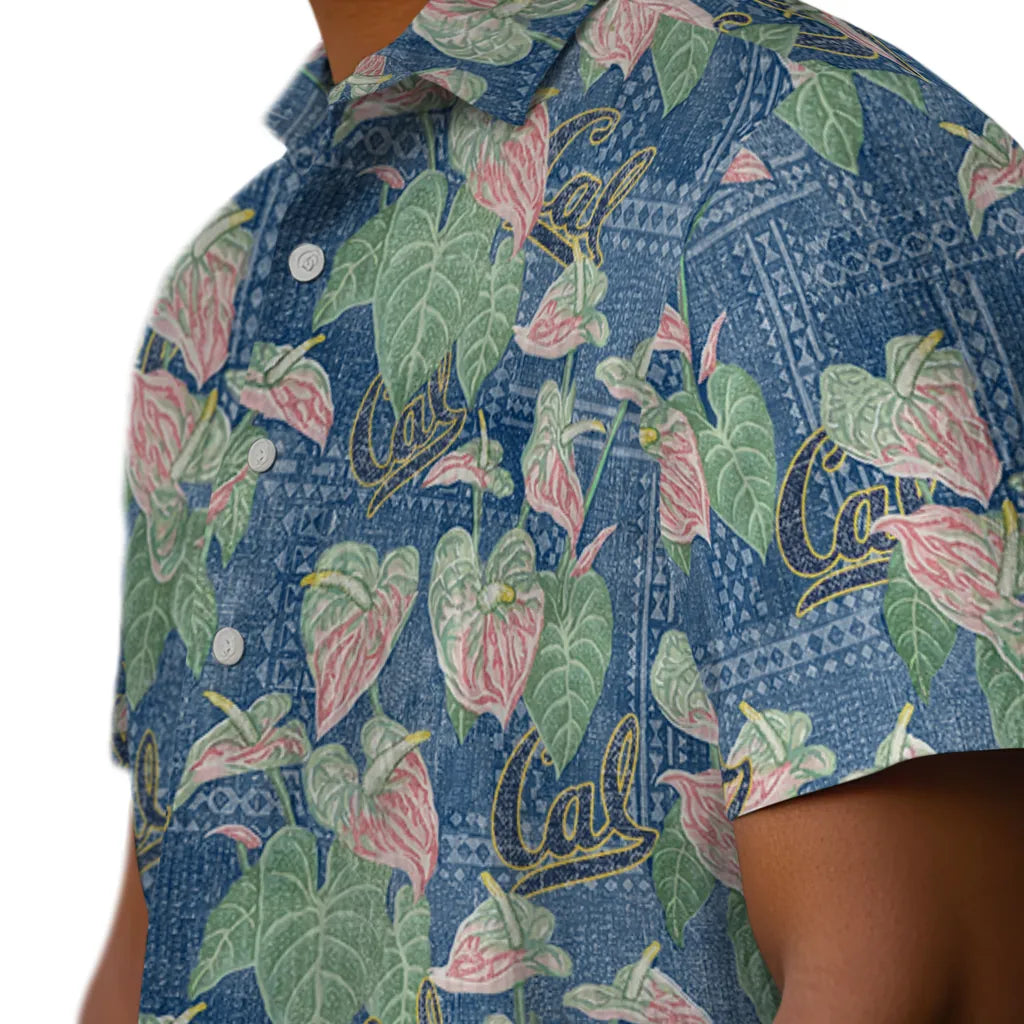 California Golden Bears Hawaiian Shirt - Anthurium Overlay | Moonbestprint