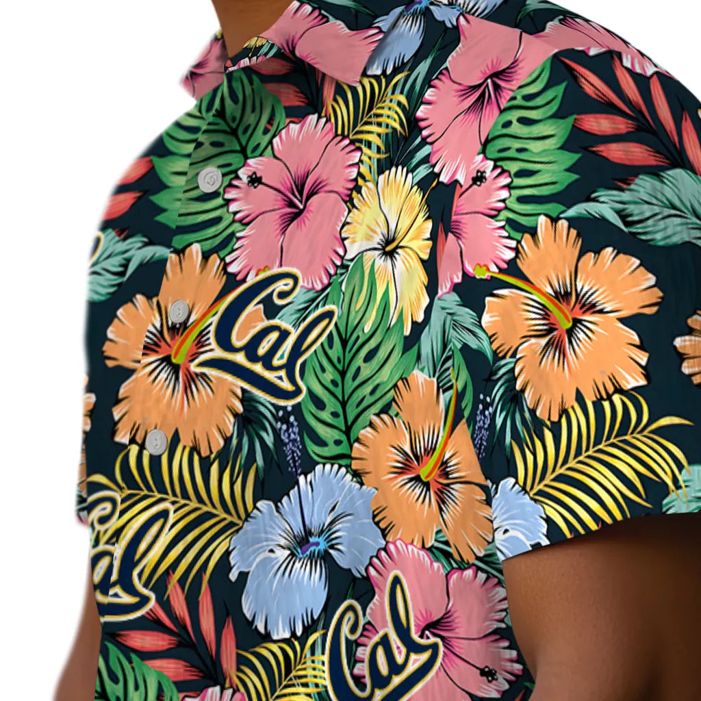 California Golden Bears Hawaiian Shirt - Brilliant Hibiscus Garden | Moonbestprint