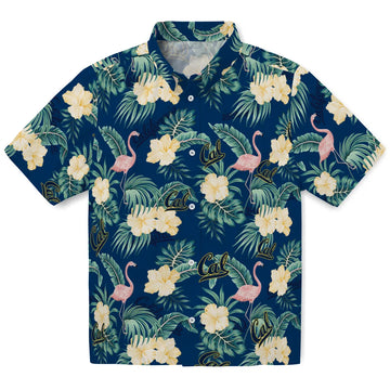 California Golden Bears Hawaiian Shirt - Flamingo and Hibiscus | Moonbestprint