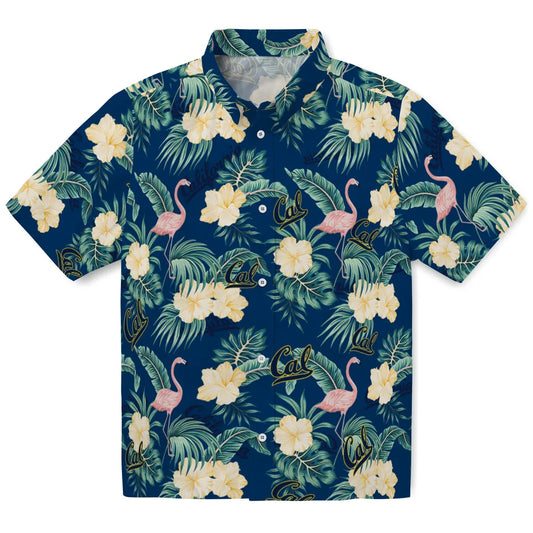 California Golden Bears Hawaiian Shirt - Flamingo and Hibiscus | Moonbestprint
