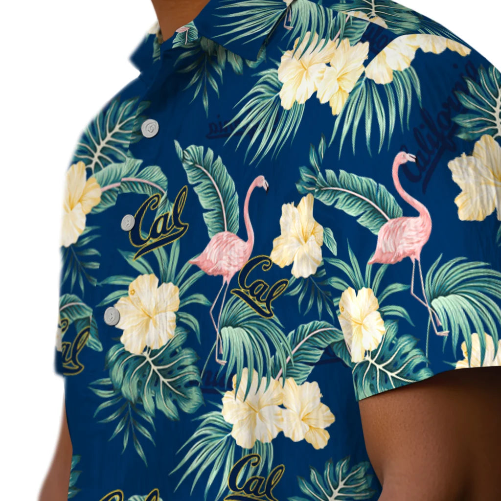 California Golden Bears Hawaiian Shirt - Flamingo and Hibiscus | Moonbestprint