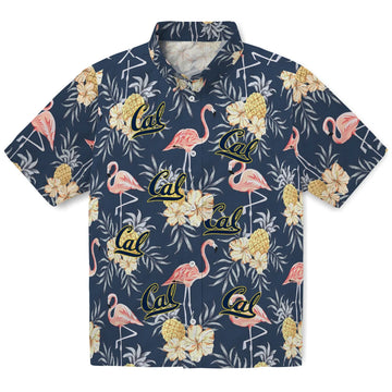 California Golden Bears Hawaiian Shirt - Flamingo Hibiscus | Moonbestprint