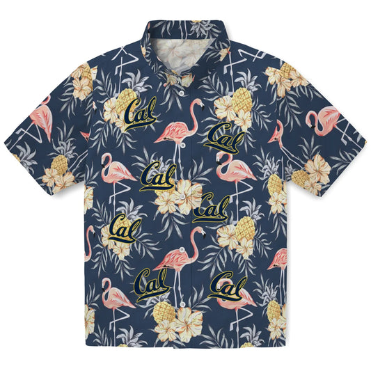 California Golden Bears Hawaiian Shirt - Flamingo Hibiscus | Moonbestprint