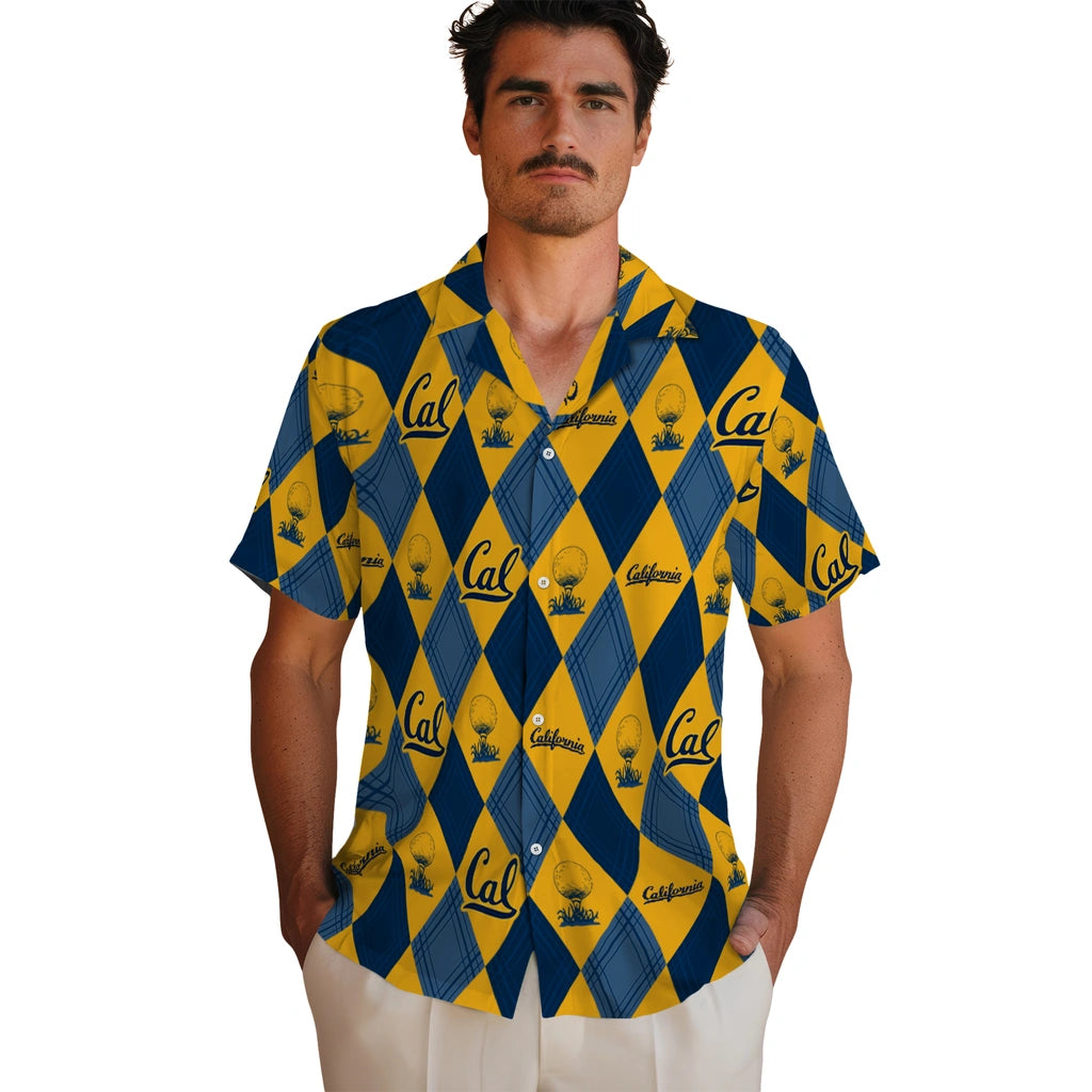 California Golden Bears Hawaiian Shirt - Golfing Plaid | Moonbestprint