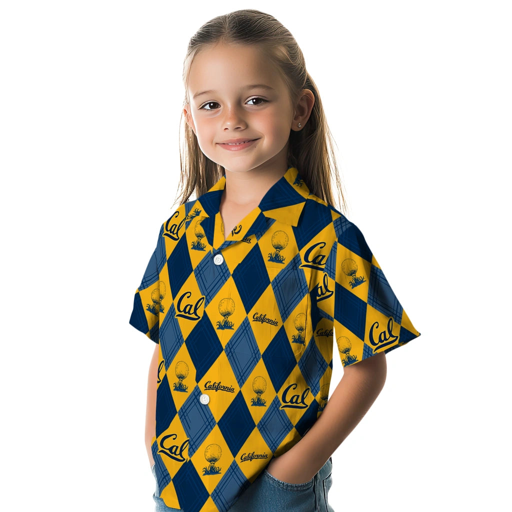 California Golden Bears Hawaiian Shirt - Golfing Plaid | Moonbestprint