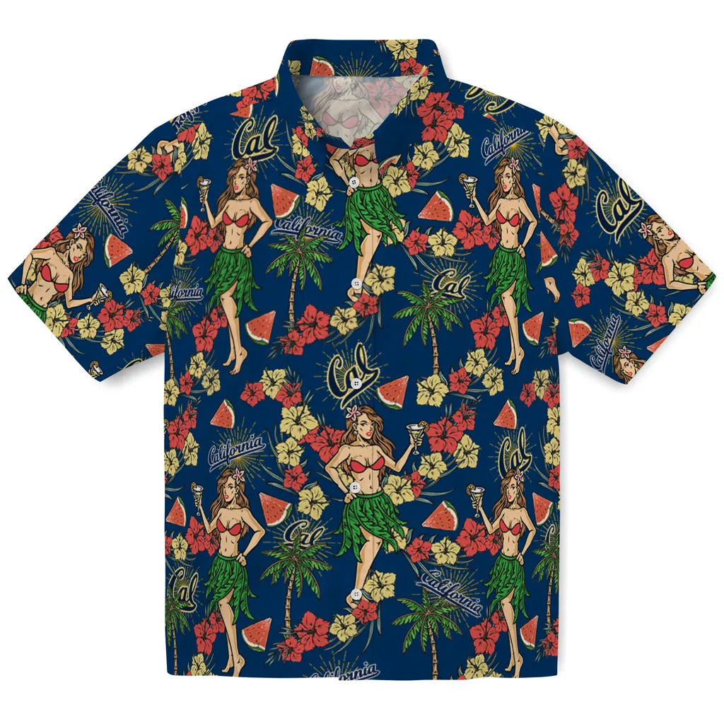 California Golden Bears Hawaiian Shirt - Hawaiian Girls Design | Moonbestprint