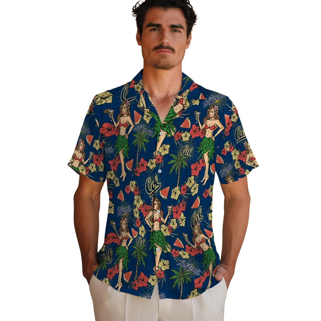 California Golden Bears Hawaiian Shirt - Hawaiian Girls Design | Moonbestprint