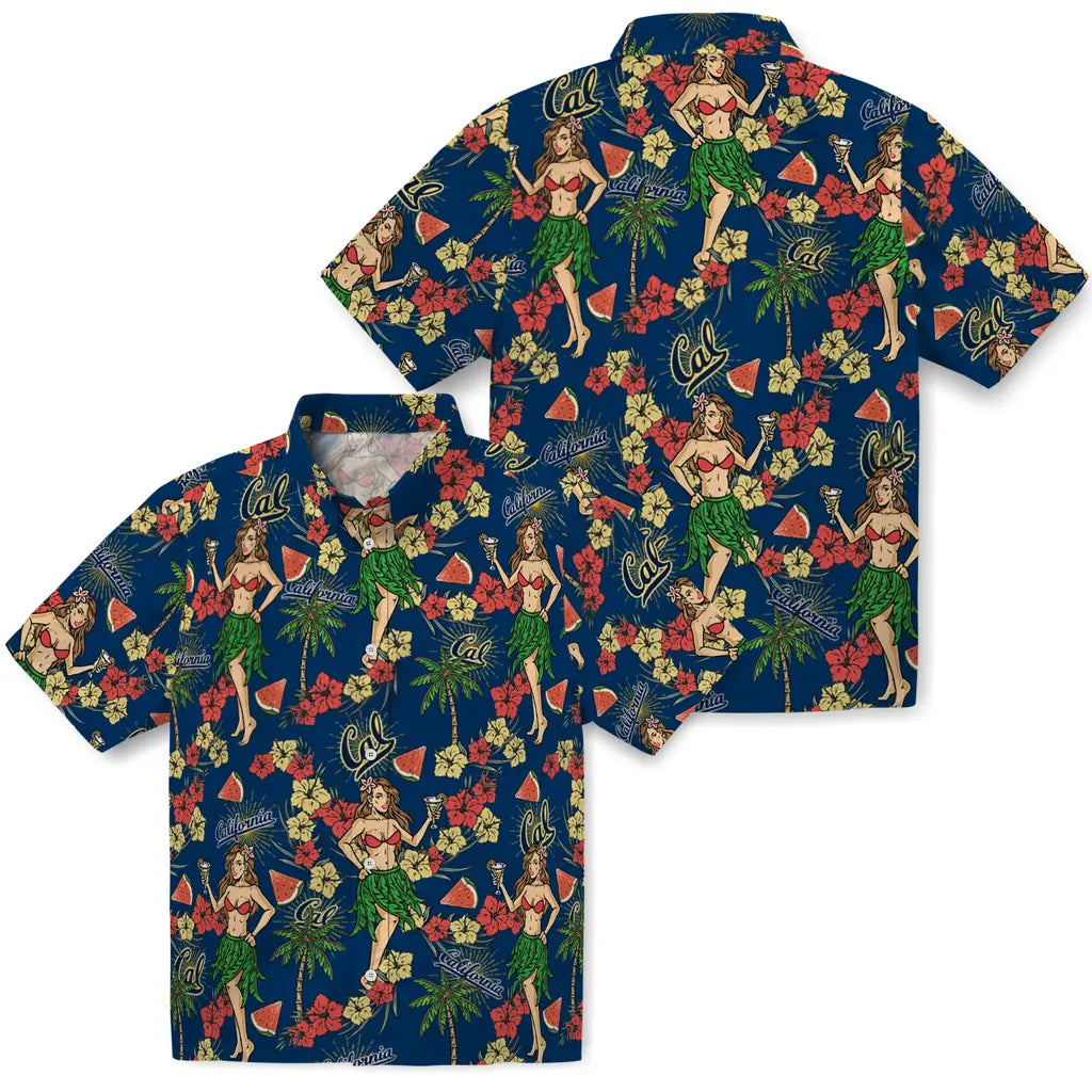 California Golden Bears Hawaiian Shirt - Hawaiian Girls Design | Moonbestprint