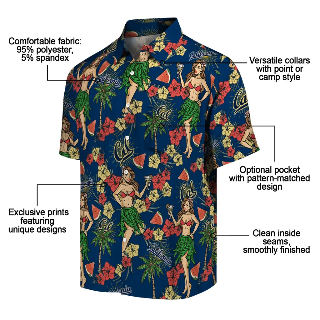 California Golden Bears Hawaiian Shirt - Hawaiian Girls Design | Moonbestprint