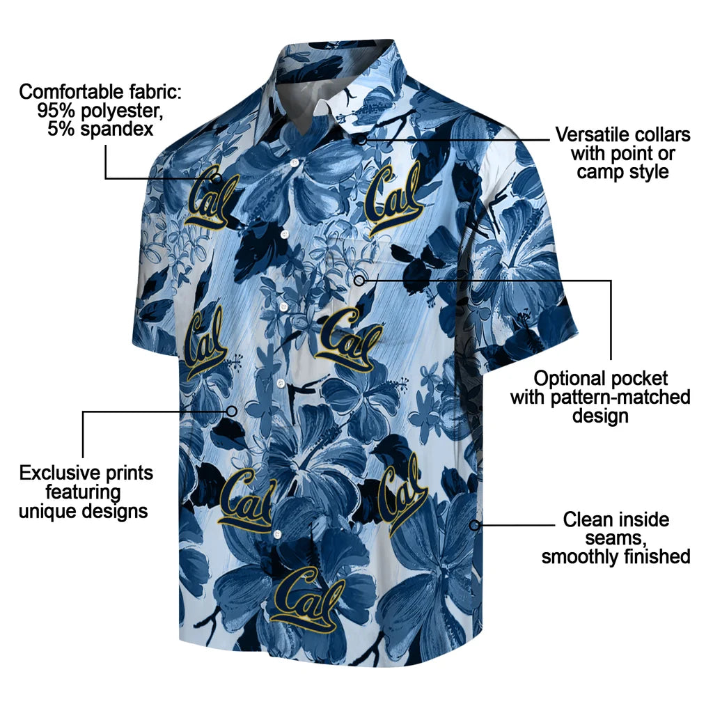 California Golden Bears Hawaiian Shirt - Hibiscus Arrangement | Moonbestprint