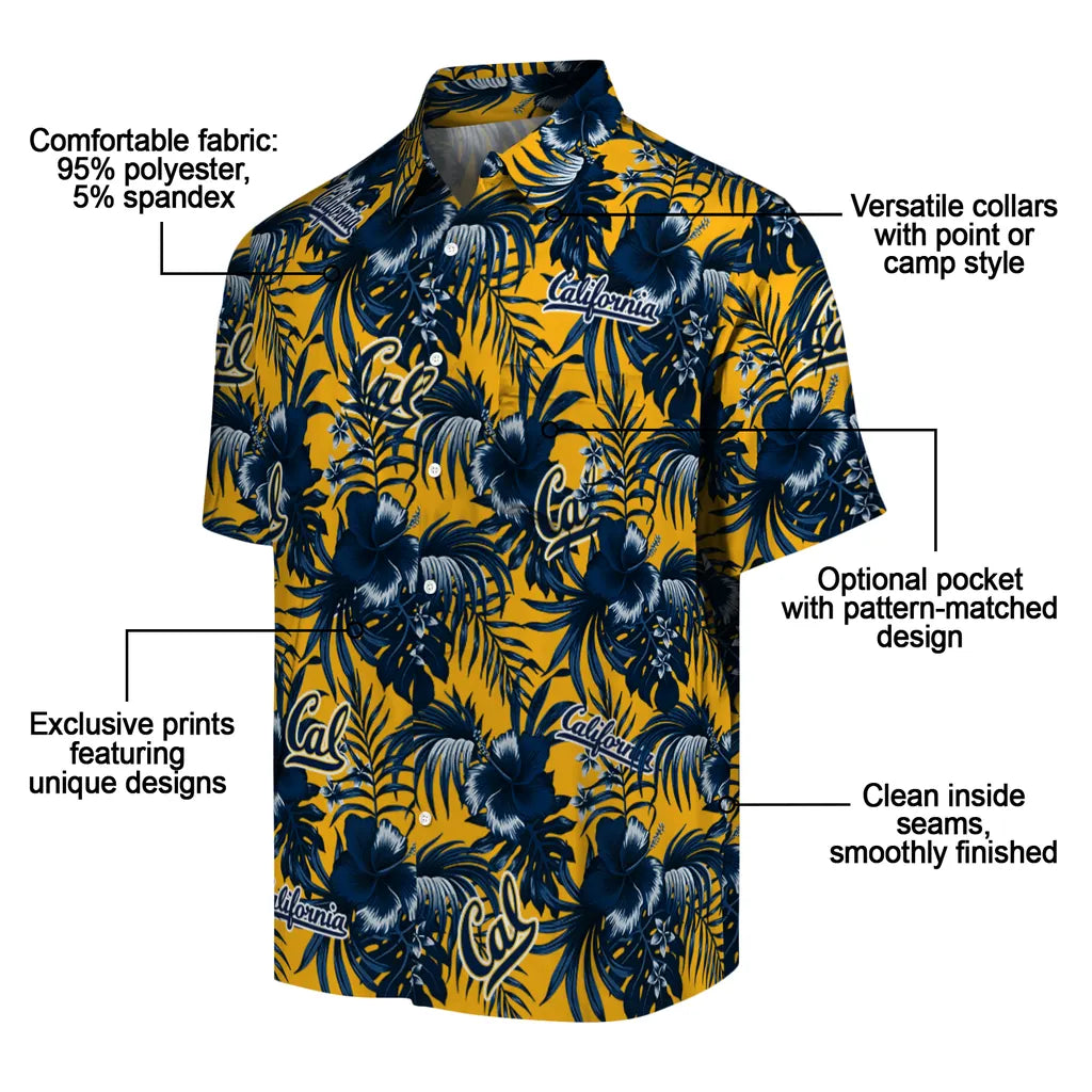 California Golden Bears Hawaiian Shirt - Hibiscus Exotic | Moonbestprint