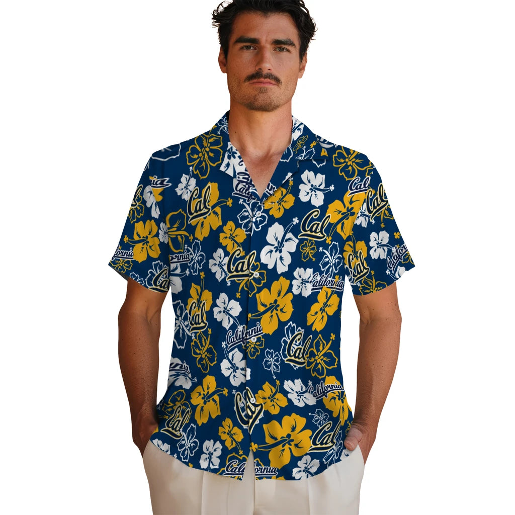 California Golden Bears Hawaiian Shirt - Hibiscus Flower Design | Moonbestprint