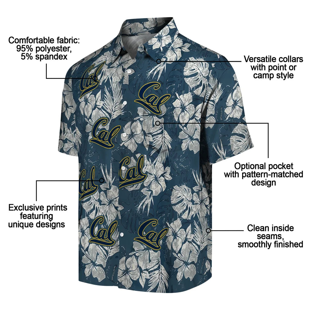 California Golden Bears Hawaiian Shirt - Hibiscus Flowers | Moonbestprint